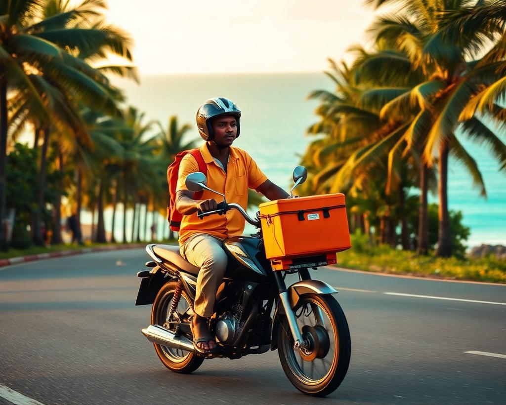 Haraka courier on scooter